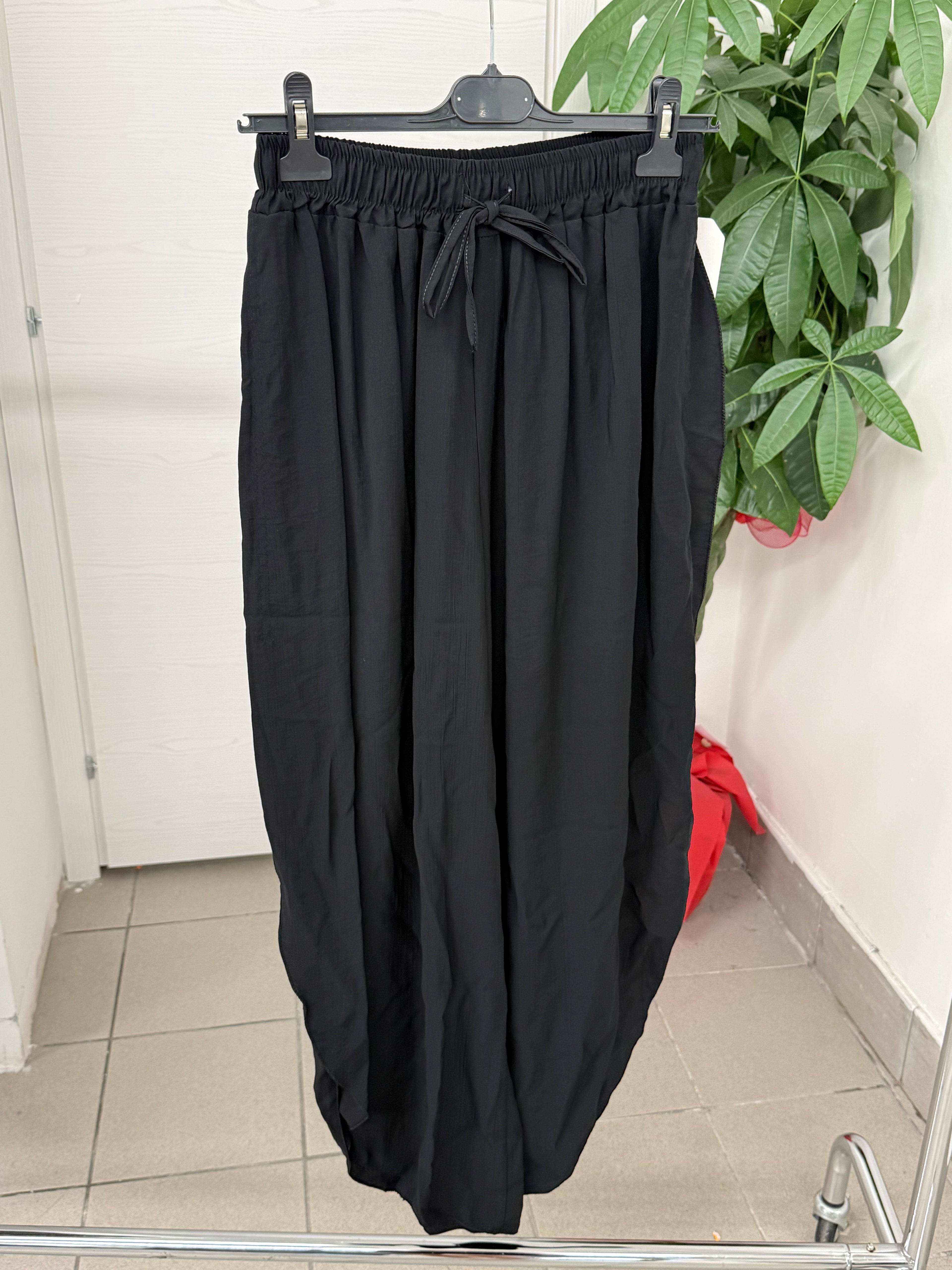 Pantaloni in Viscosa Ballon con Taglio Laterale FGD MODA