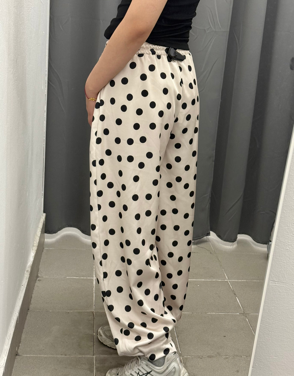 Pantaloni balloon effetto raso a pois con pence FGD MODA