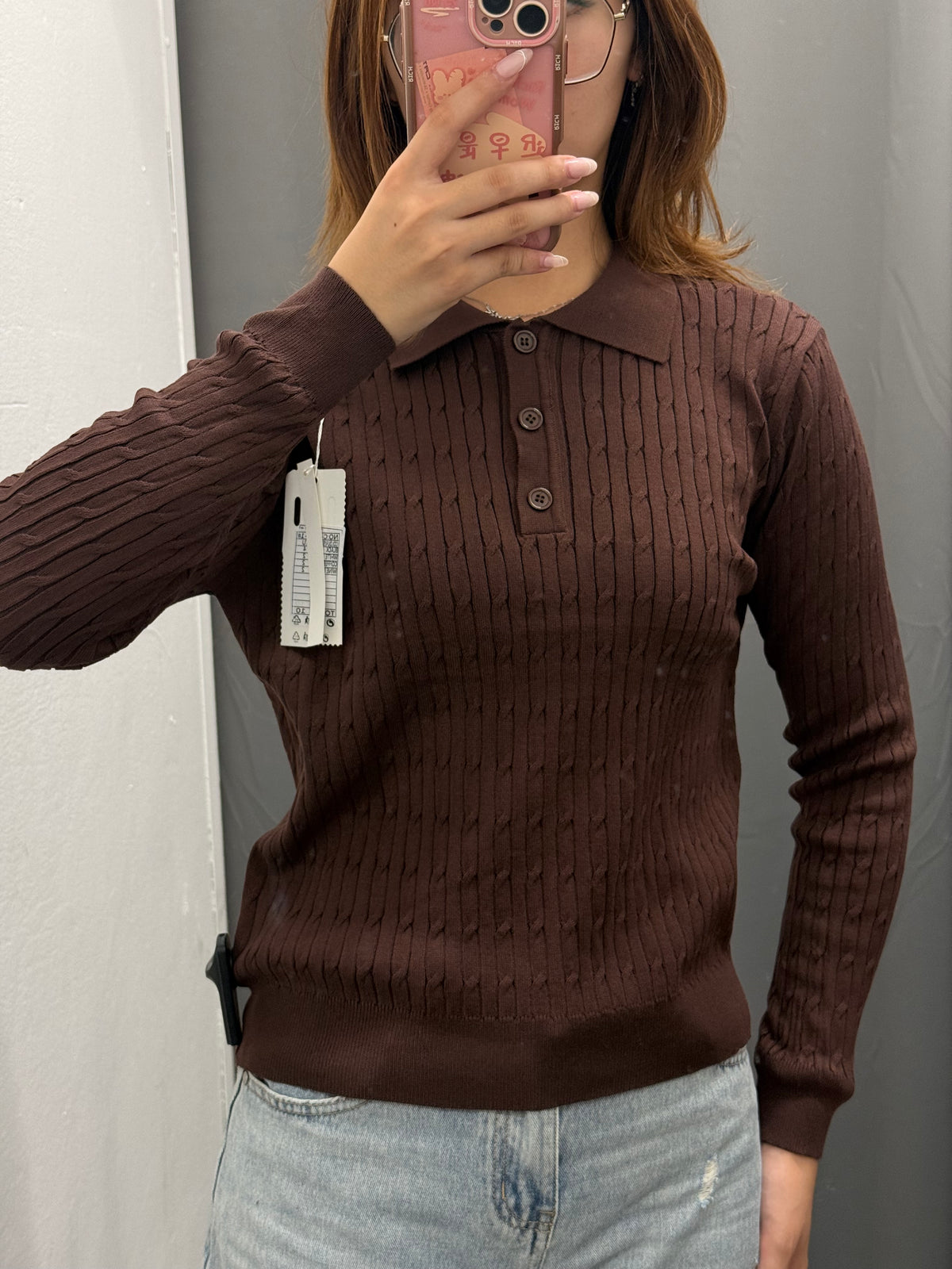 Polo Knit Tinta Unita A Intreccio FGD MODA
