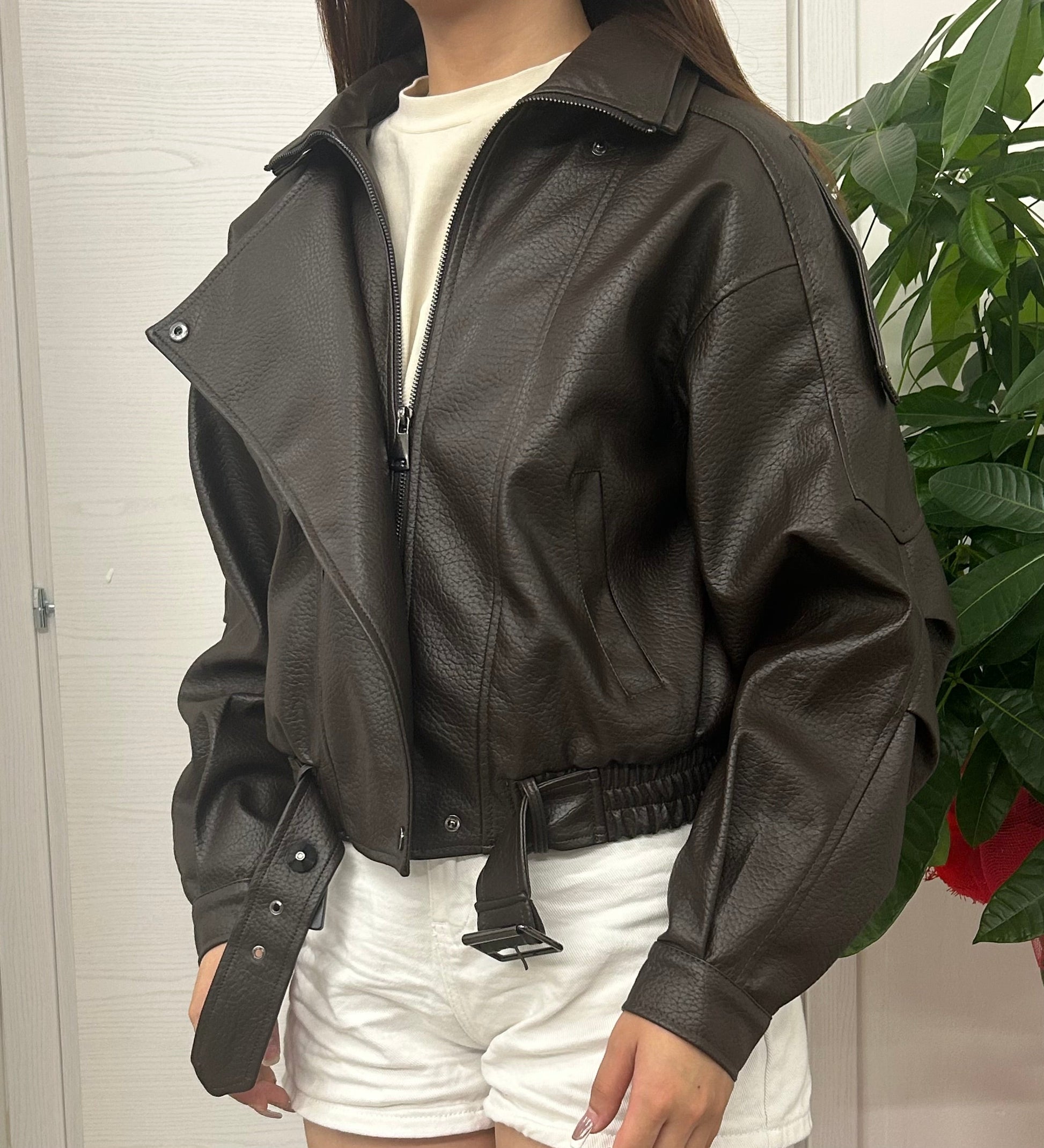 Giacca bomber in pelle FGD MODA