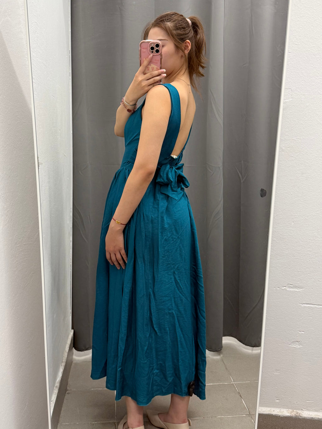 Abito Lungo in Viscosa con Fiocco sul Retro FGD MODA