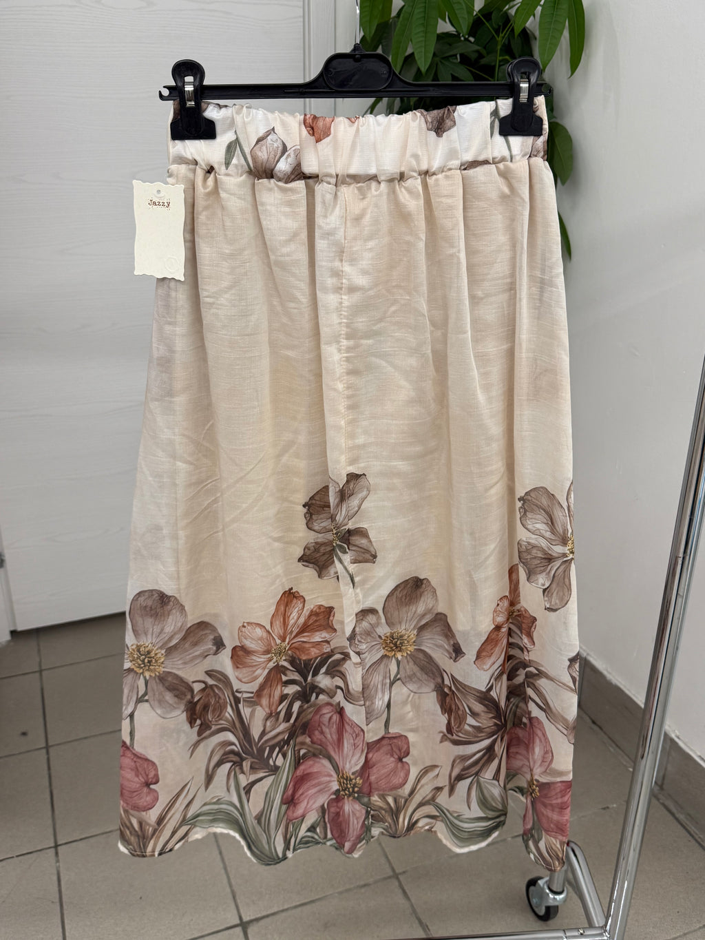 Gonna midi a pieghe con stampe fiorate FGD MODA