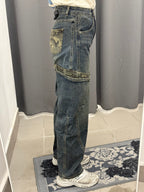 Jeans Balloon Con Tasche E Inserti Militari Laterali FX5438 FGD MODA