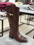 Stivali in ecopelle alto con cinta tacco 3,5cm FGD MODA