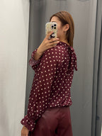 Blusa A Pois Con Maniche A Palloncino FGD MODA
