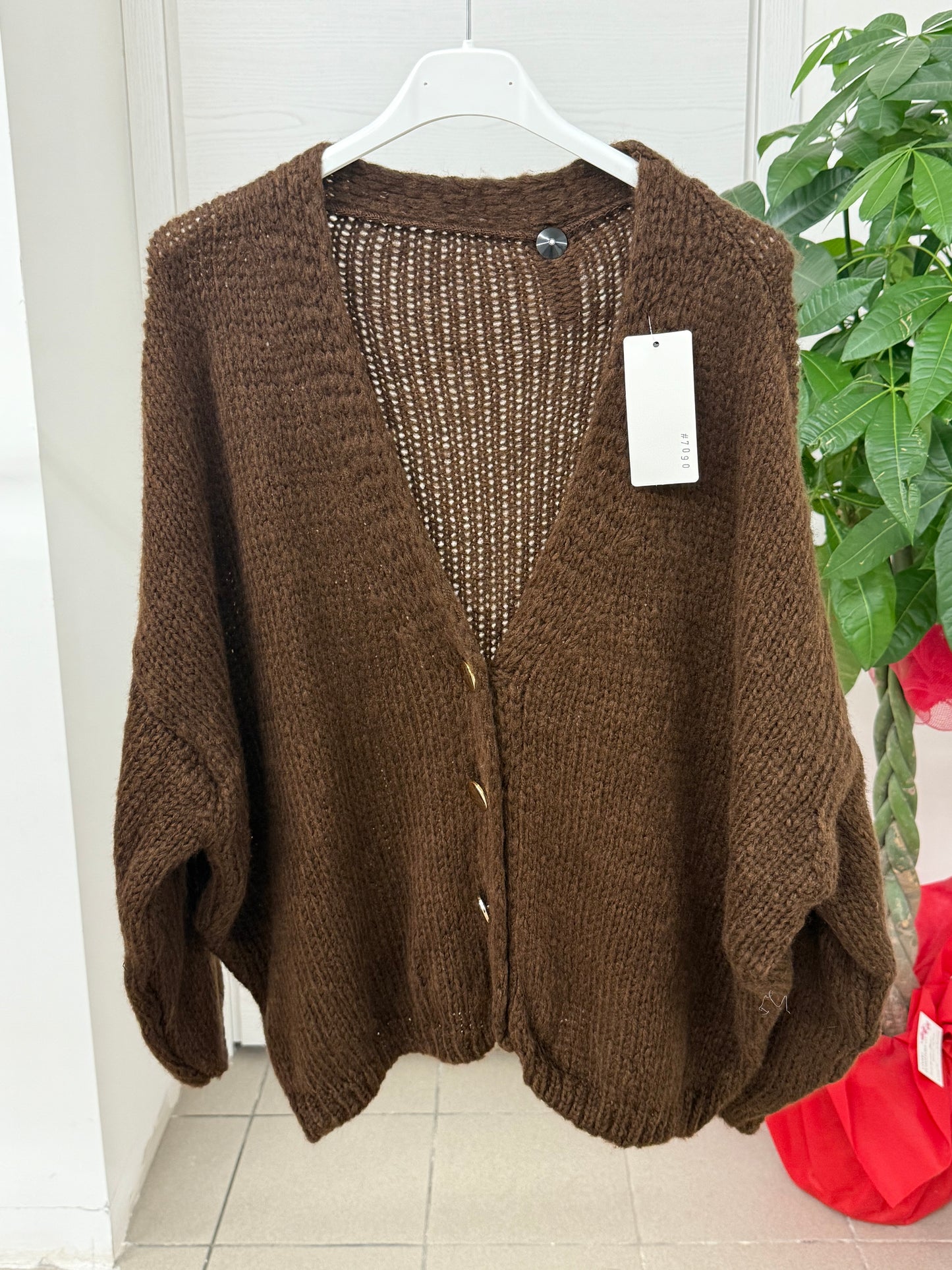 Cardigan over fit tinta unita