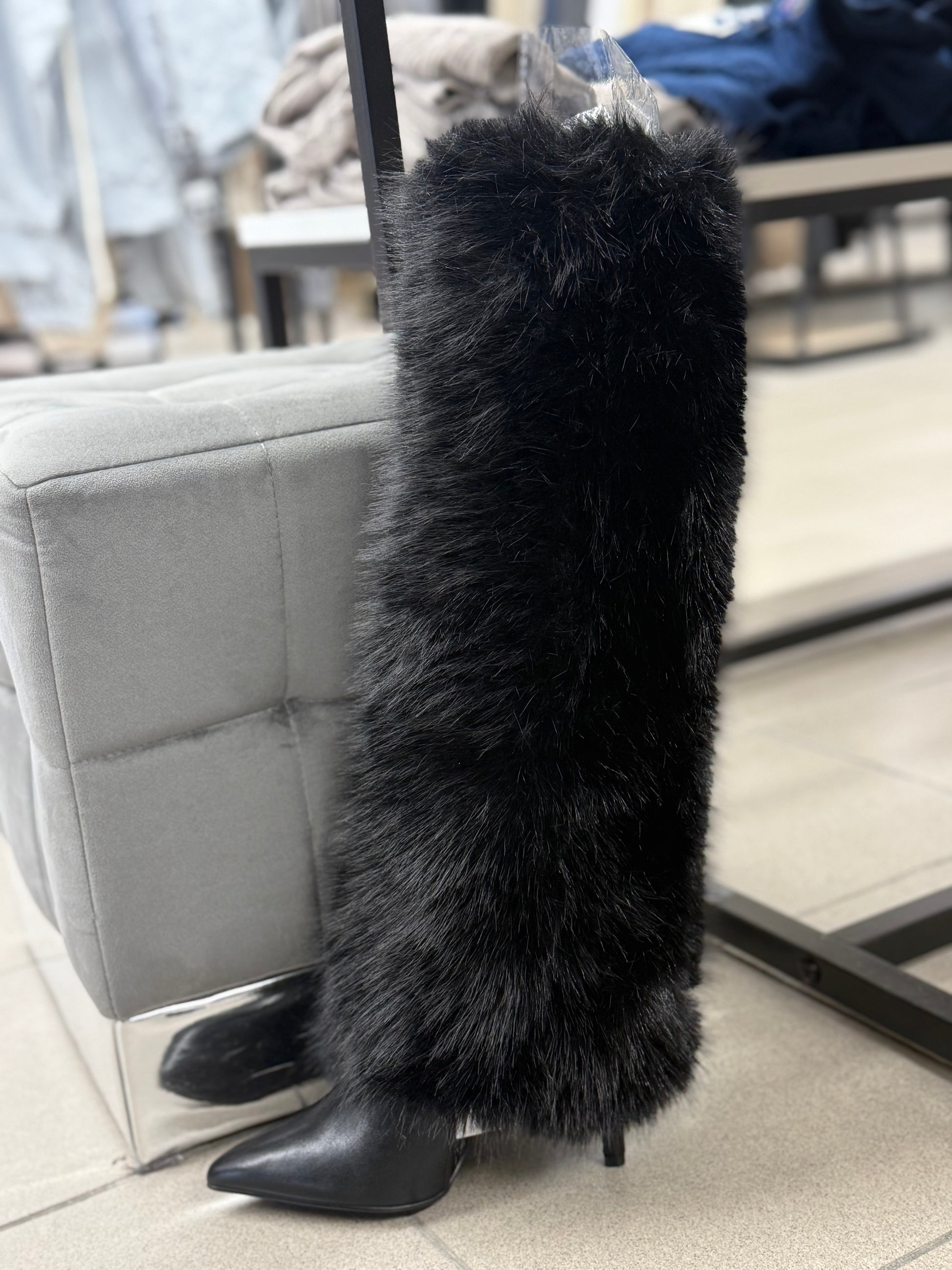 Stivali alti con pelliccia tacco 10cm FGD MODA