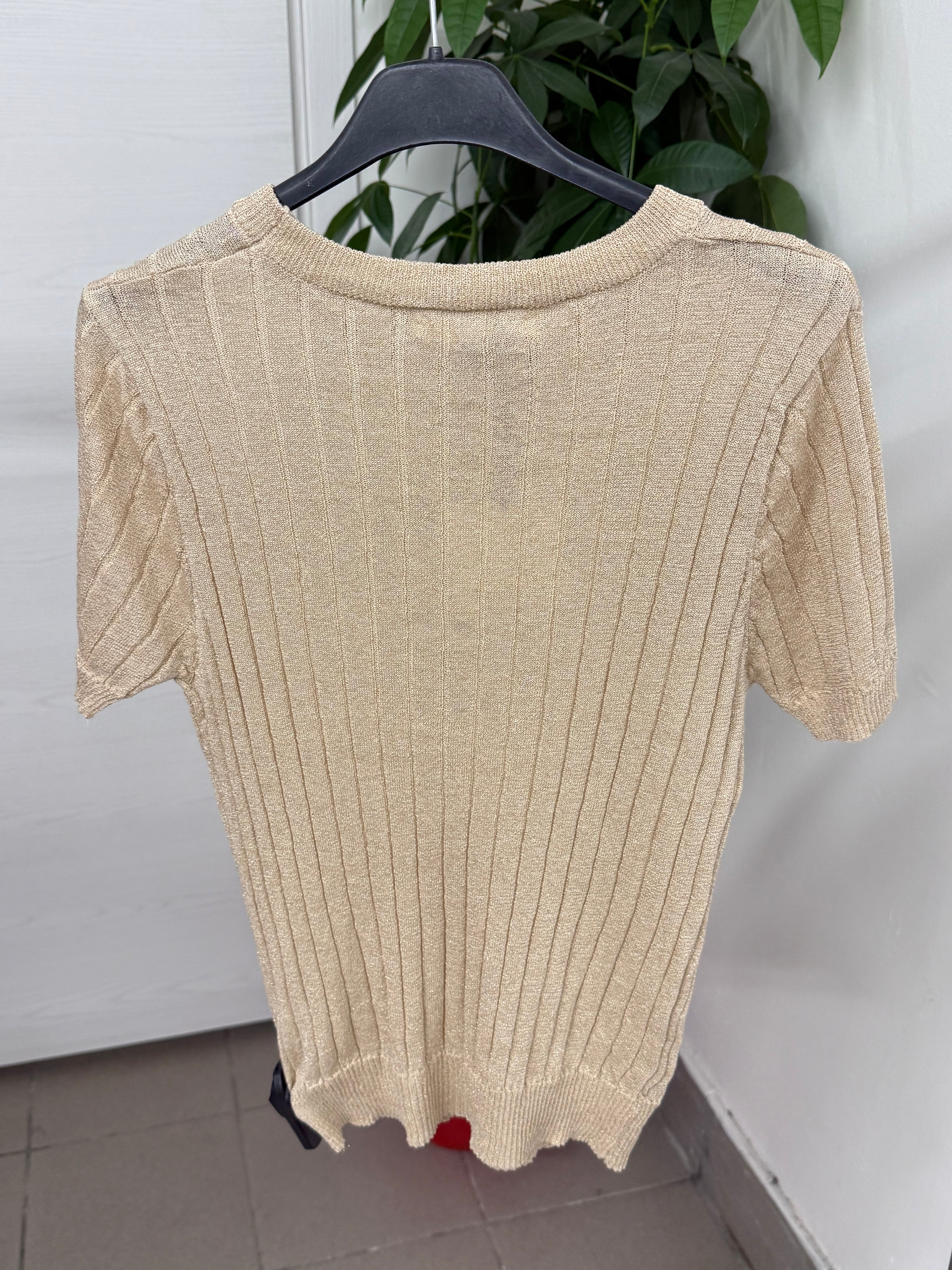 Maglia in filo a costine larghe con lurex FGD MODA