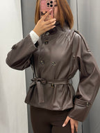 Trench Corto In Ecopelle Con Cinta FGD MODA