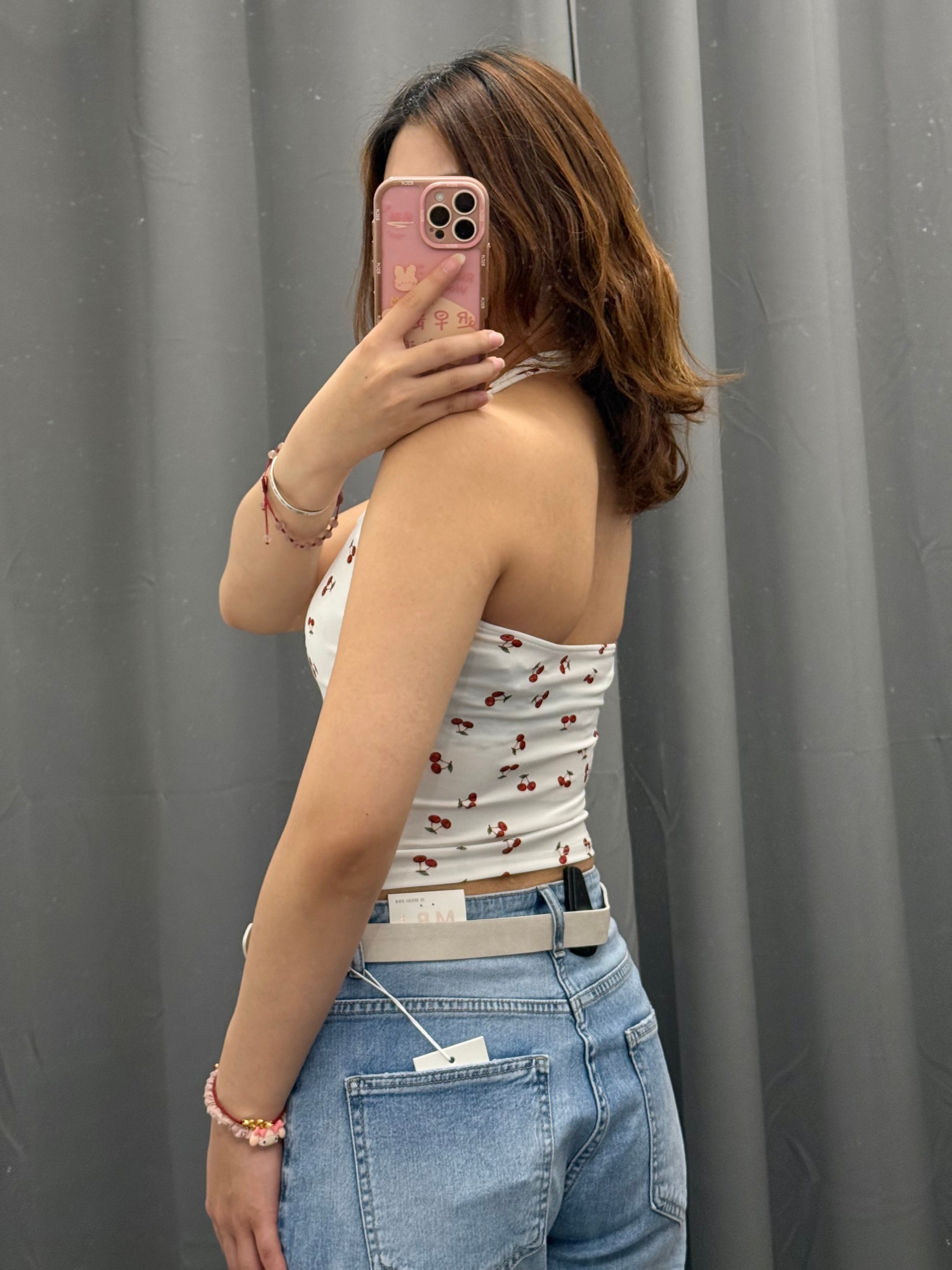 Top halter con ciliegie FGD MODA