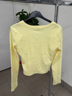 Magliettina corta a costine con scollo a V FGD MODA