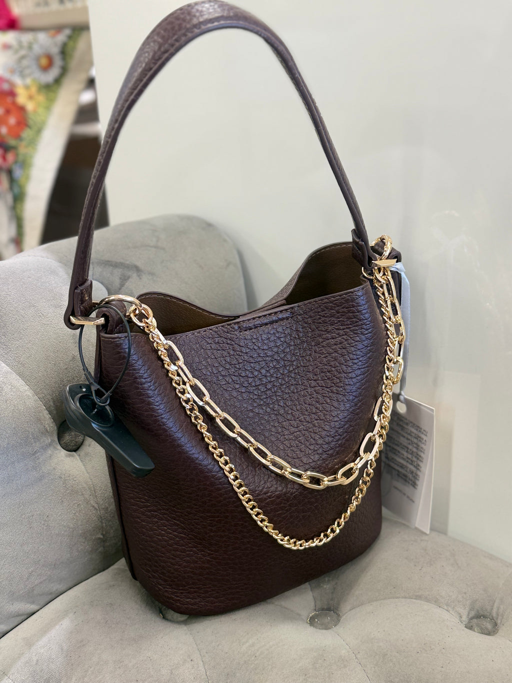 Borsa A Secchiello In Ecopelle Con Catena Dorata FGD MODA