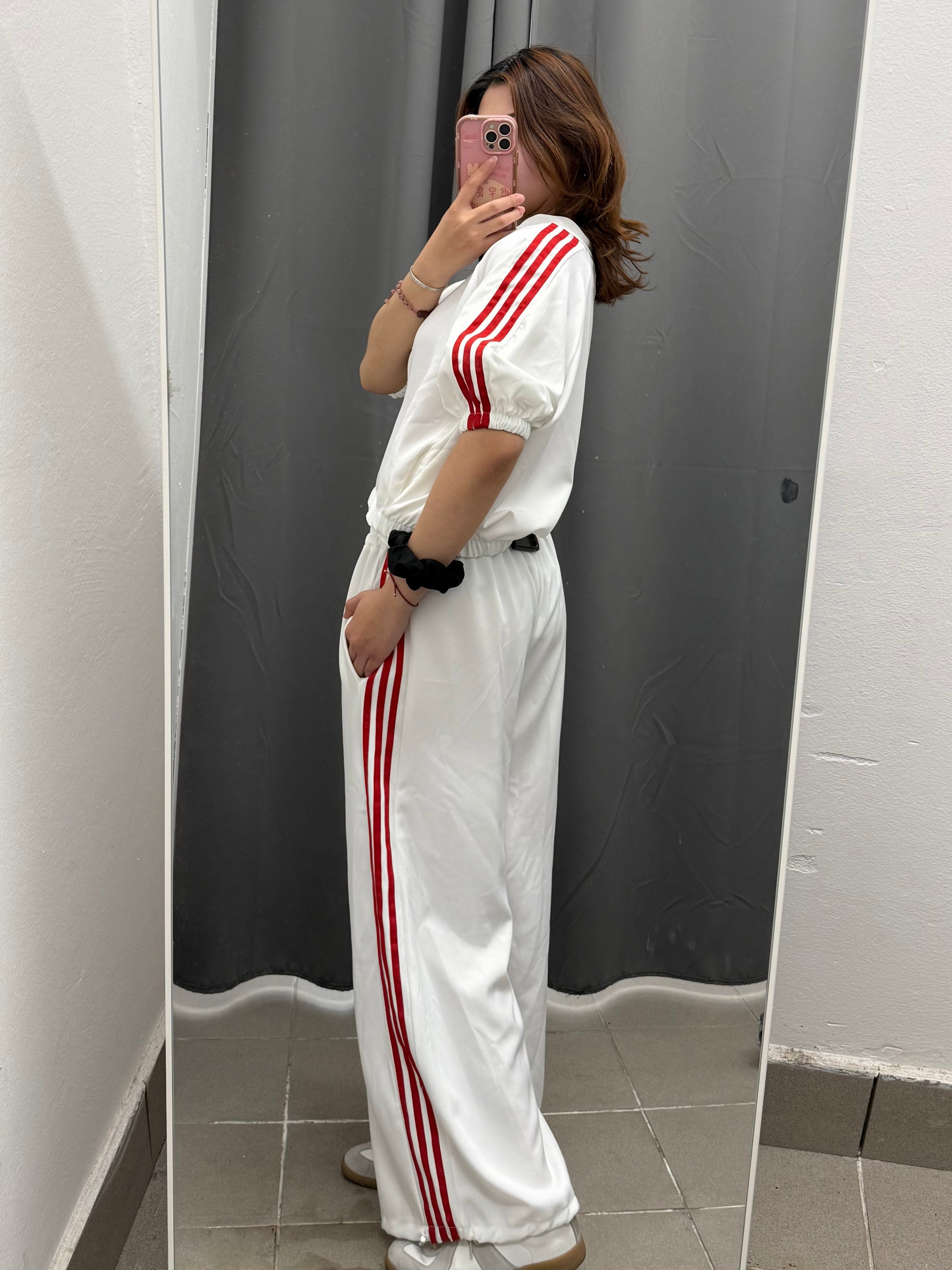 Set coordinato Giacca con manica 3/4 e Pantaloni a palazzo con coulisse con strisce laterali FGD MODA