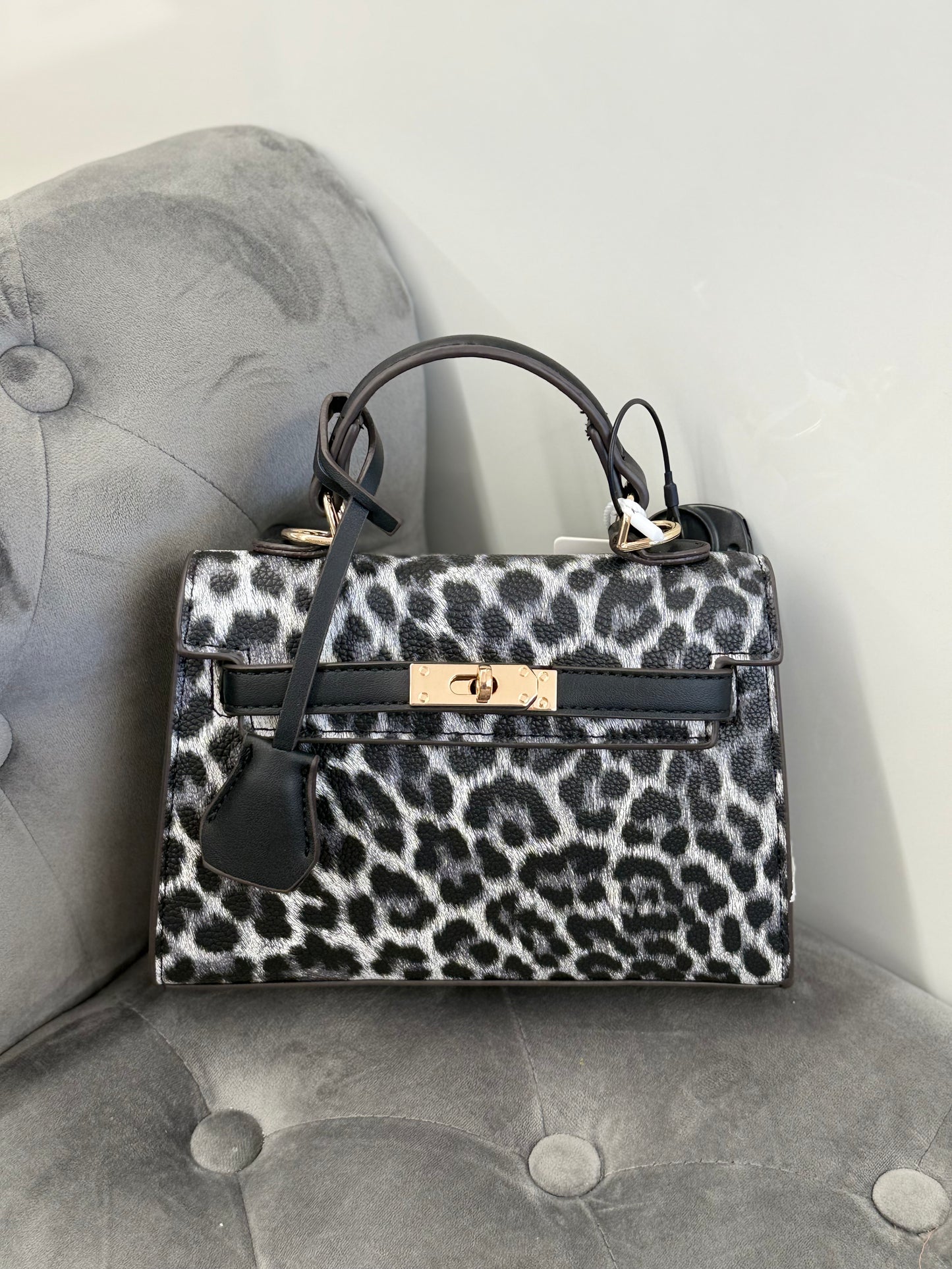 Borsa leopardata con tracolla Small