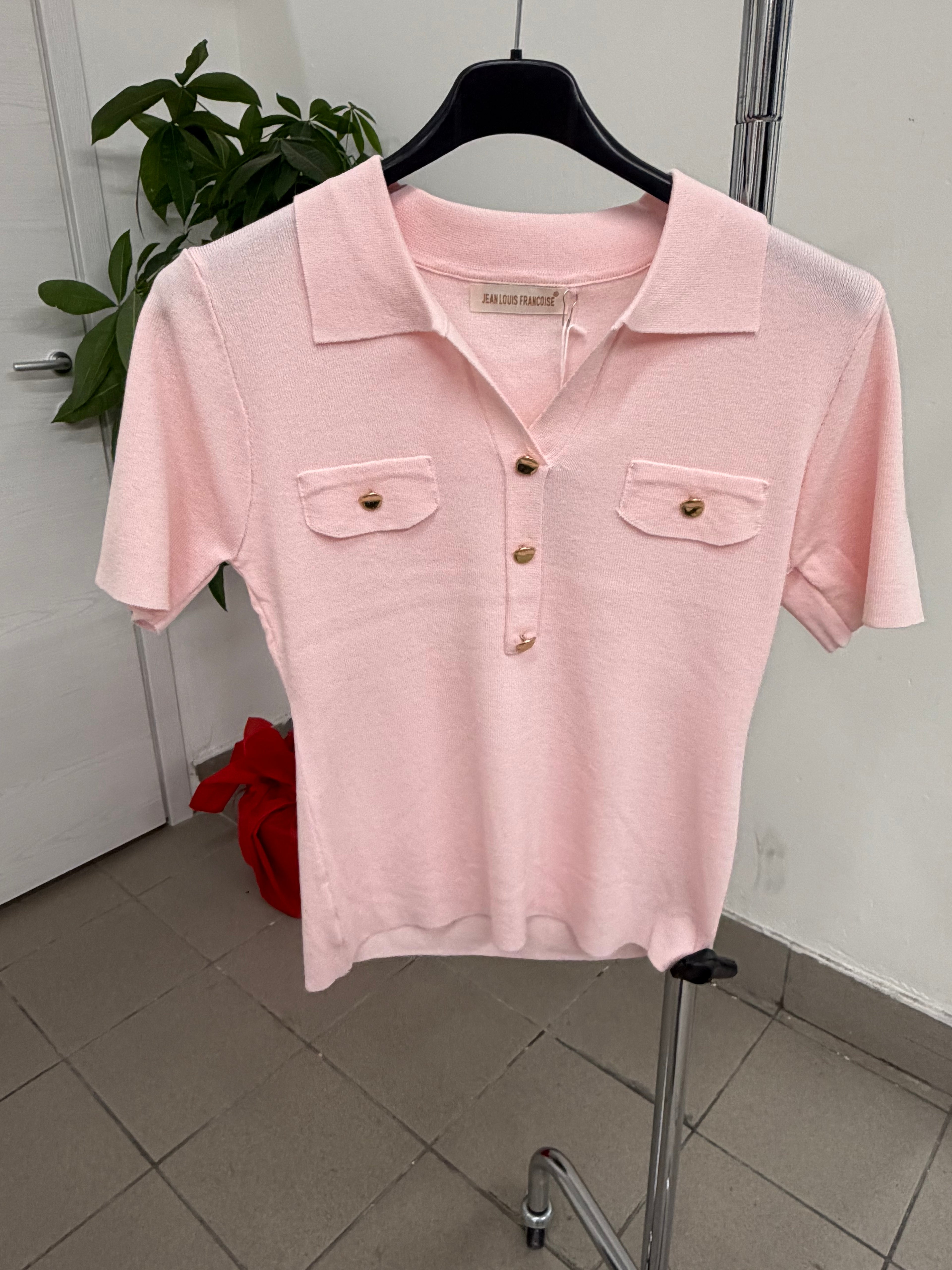 Polo di filo a manica corta con bottoni FGD MODA