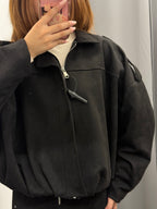 Giacca bomber in camoscio foderato all’interno FGD MODA