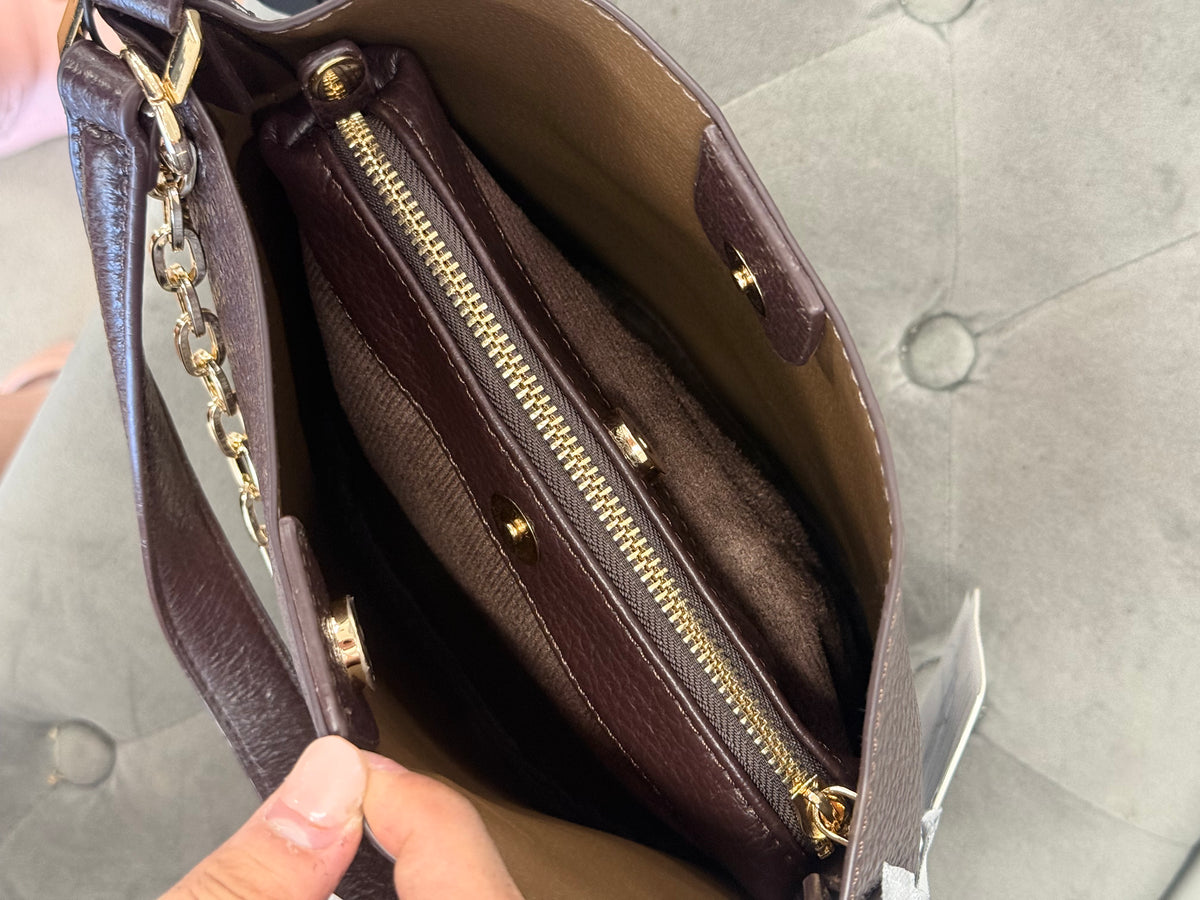 Borsa A Secchiello In Ecopelle Con Catena Dorata FGD MODA