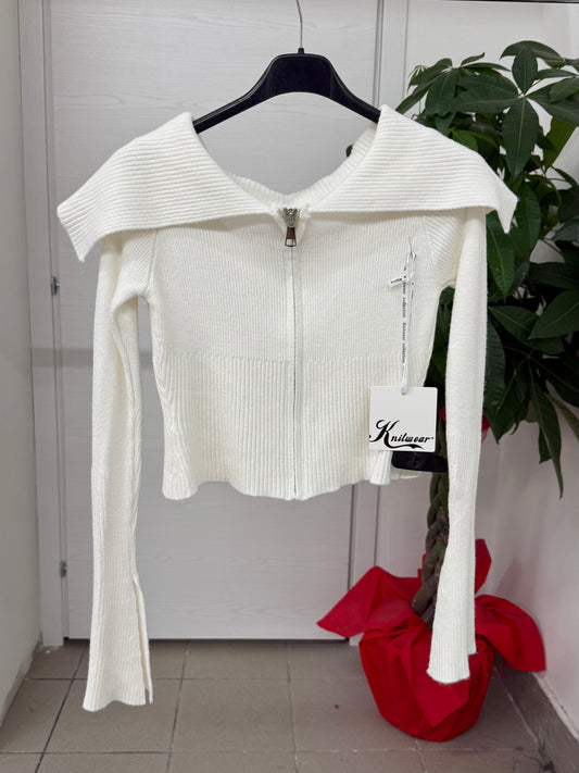 Felpa con zip crop fit FGD MODA