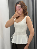 Top peplum a spalla larga FGD MODA