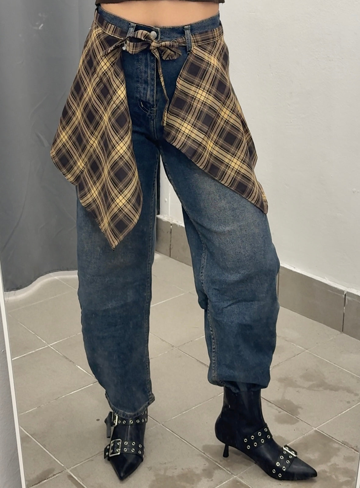 Jeans baggy con camicia FGD MODA