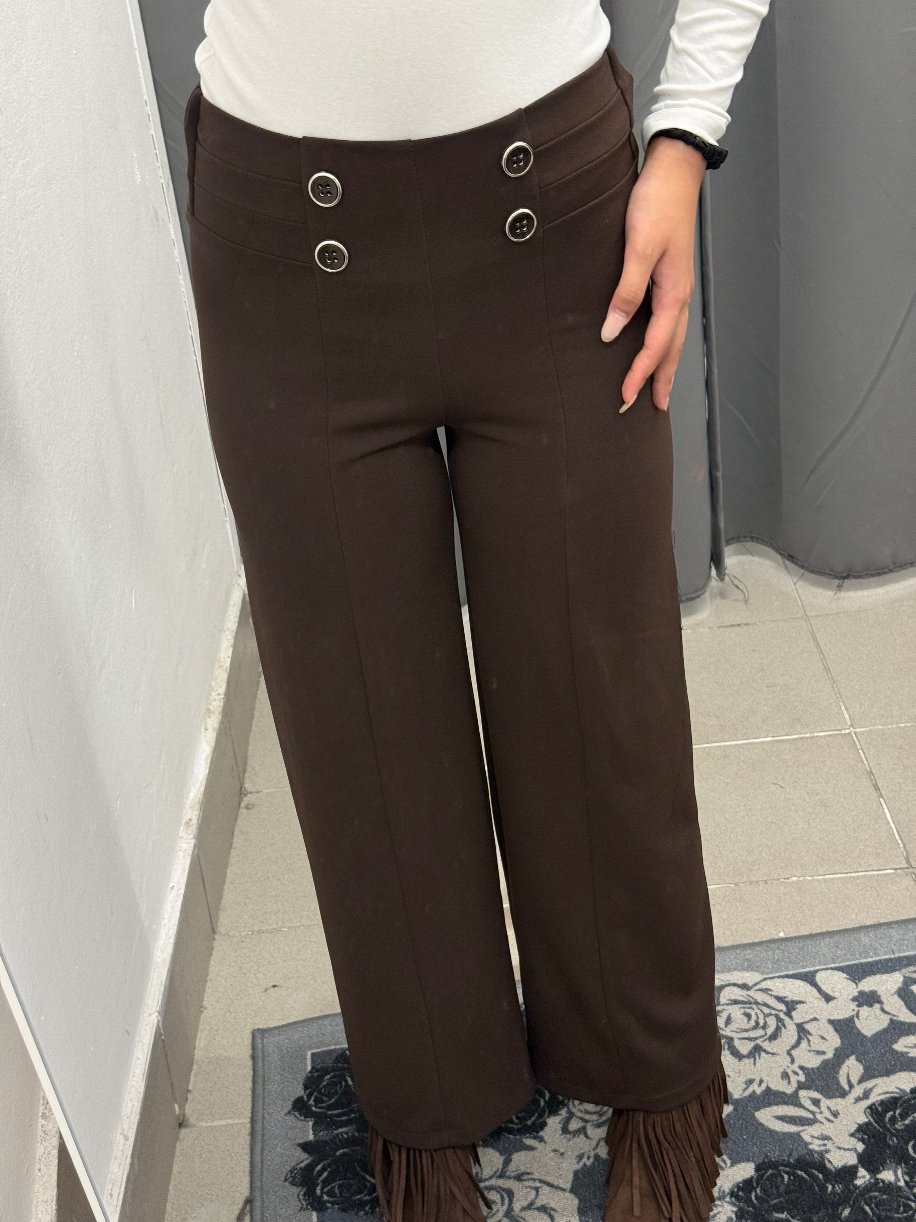 Pantaloni A Palazzo Con Bottoni Stile Sailor FGD MODA