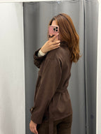 Trench Corto In Camoscio Con Cinta FGD MODA