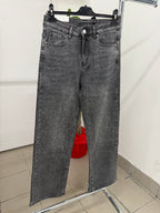 Jeans a palazzo con brillantini fino taglia 56