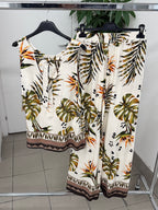 Set Coordinato 100% Viscosa Canotta e Pantaloni a Palazzo a Fantasia FGD MODA