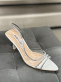 Décolleté sandalo trasparente con brillantini tacco 8cm A71-825 FGD MODA