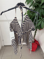 Top Backless a Righe con Borchie FGD MODA