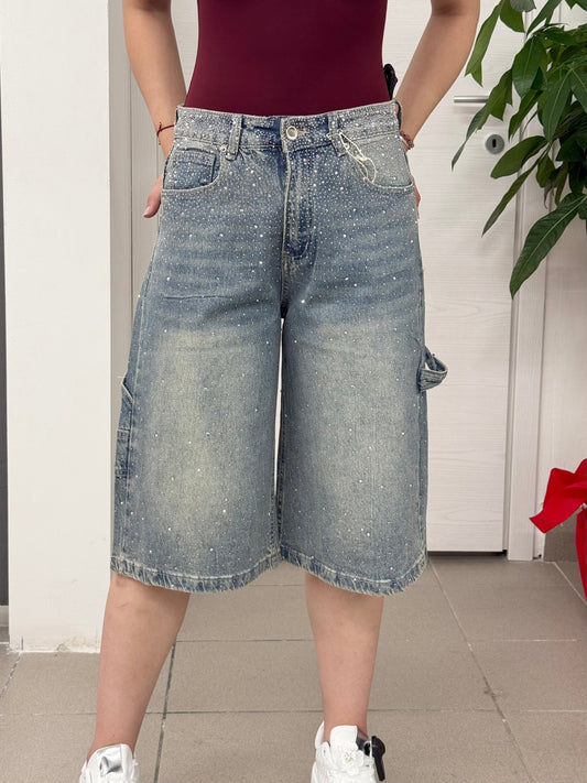 Bermuda Jeans con brillantini FGD MODA