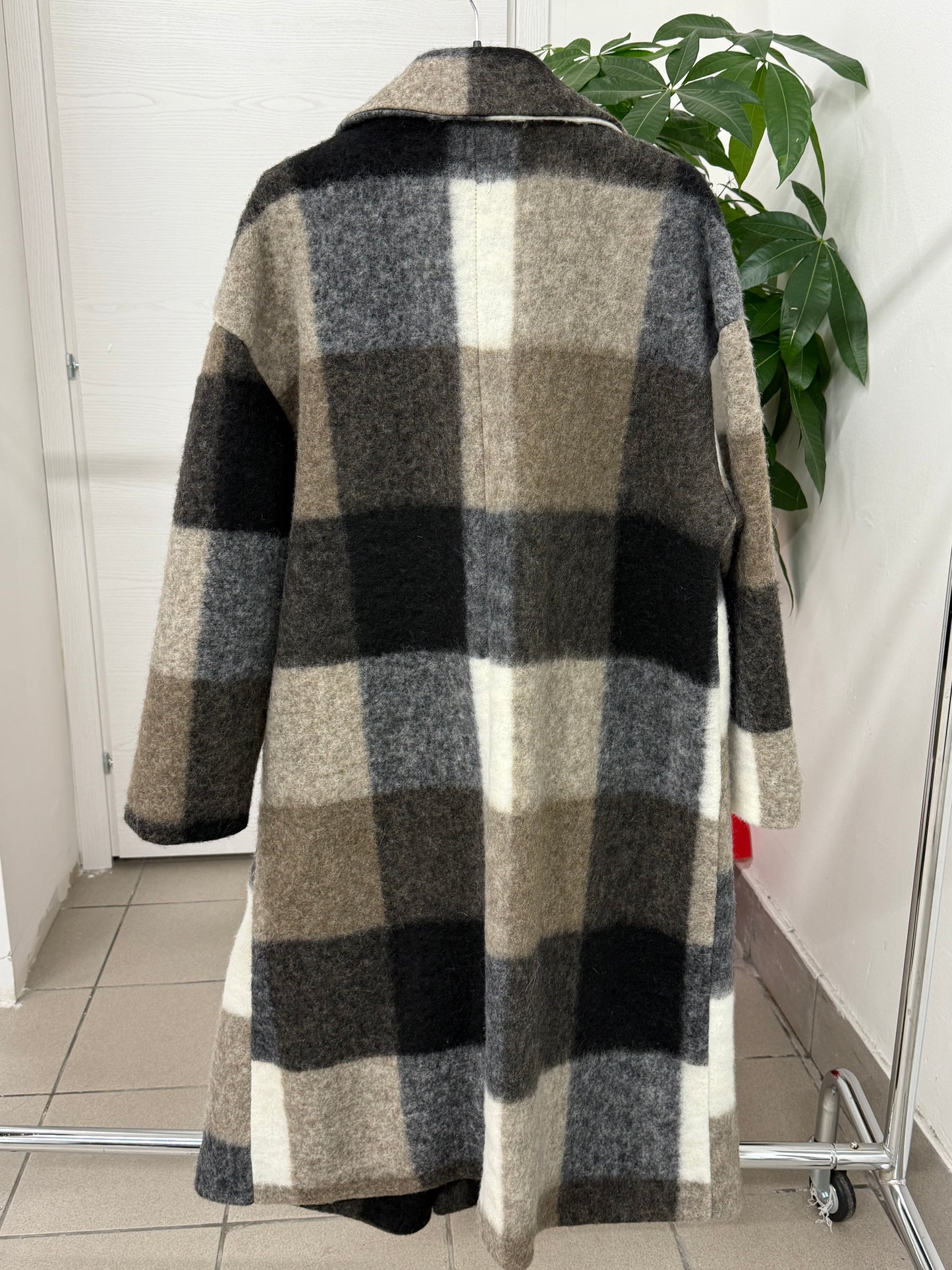Cappotto lungo a quadri FGD MODA