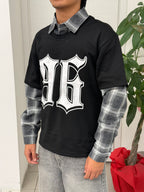 T-shirt Misto Camicia Scozzese Con Fantasia FGD MODA