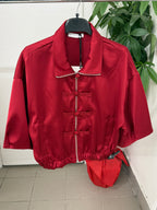 Giacca bomber effetto raso con 2 chiusure e tasche LUMINA FGD MODA