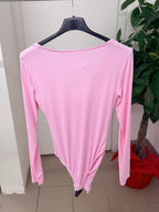 Body in lycra scollo a V con arricciatura sui lati FGD MODA