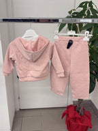 Set Coordinato 3 Pezzi Felpato Maglietta, Felpa Con Zip E Pantaloni Balloon FGD MODA