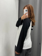 Maglietta In Cotone A Maniche Larghe Bicolore FGD MODA