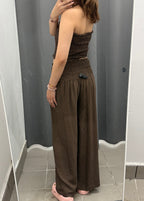 Set Coordinato Top Crop a Fascia e Pantaloni a Palazzo FGD MODA
