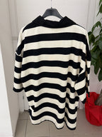 T-shirt polo in cotone over fit a righe FGD MODA