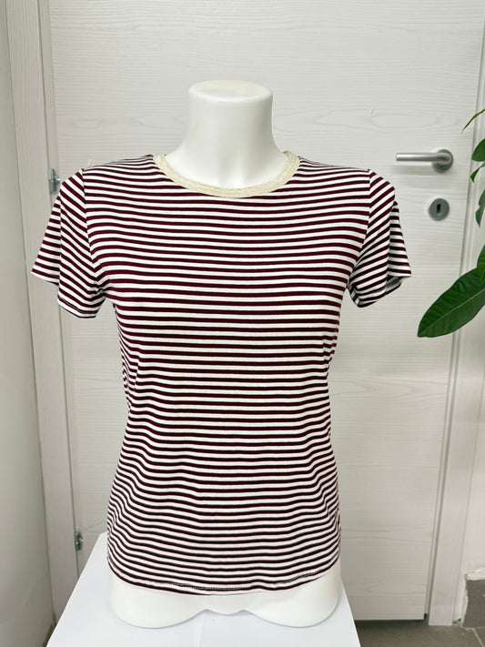 Maglietta a righe con colletto lurex FGD MODA
