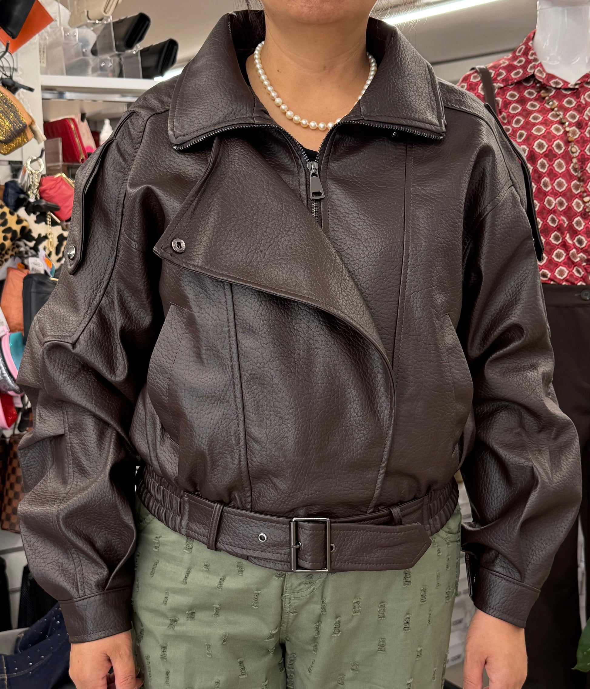 Giacca bomber in pelle FGD MODA