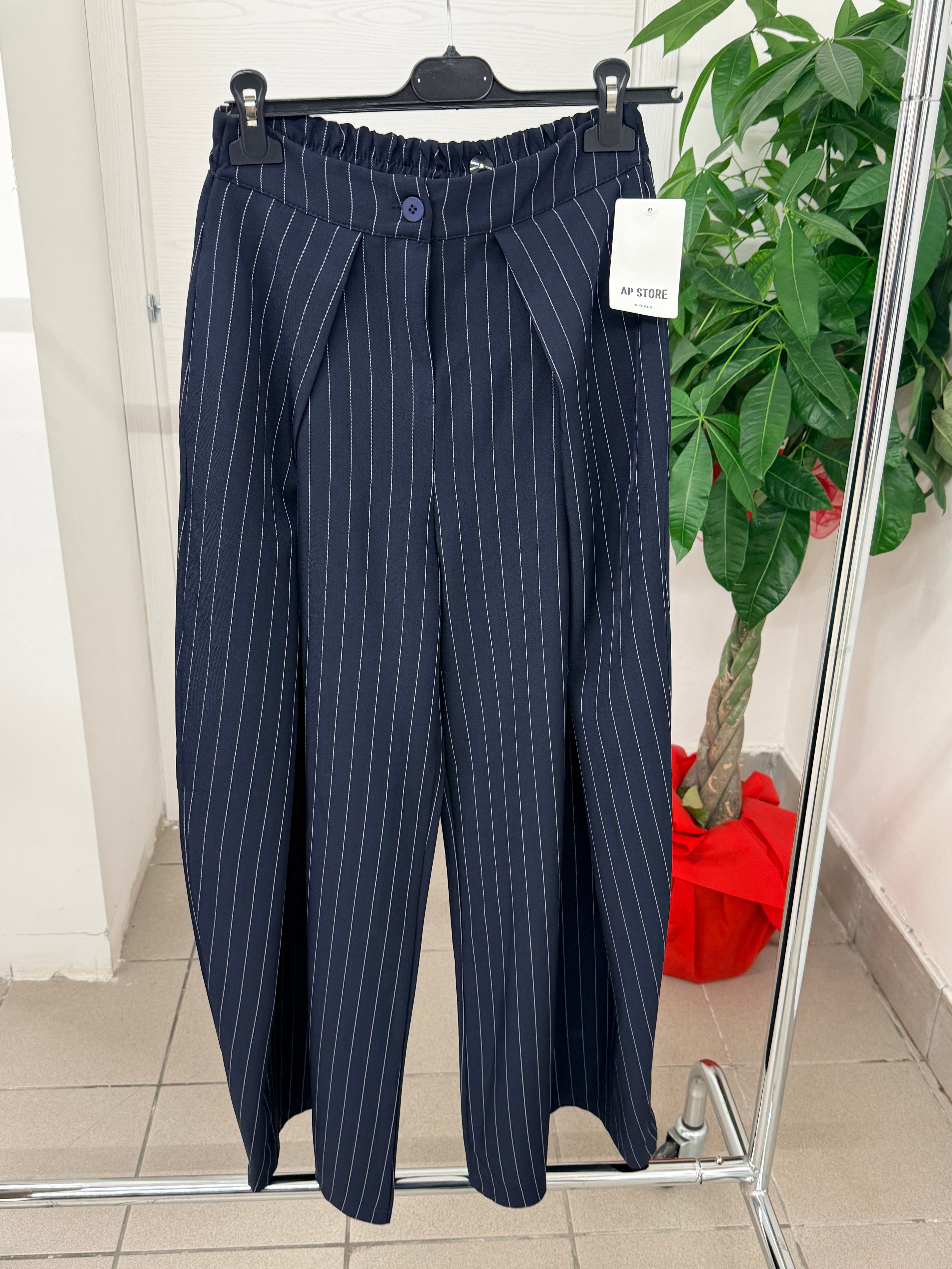 Pantaloni balloon a righe con pence FGD MODA