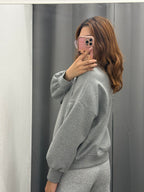 Felpa over fit con chiusura a zip e tasche FGD MODA