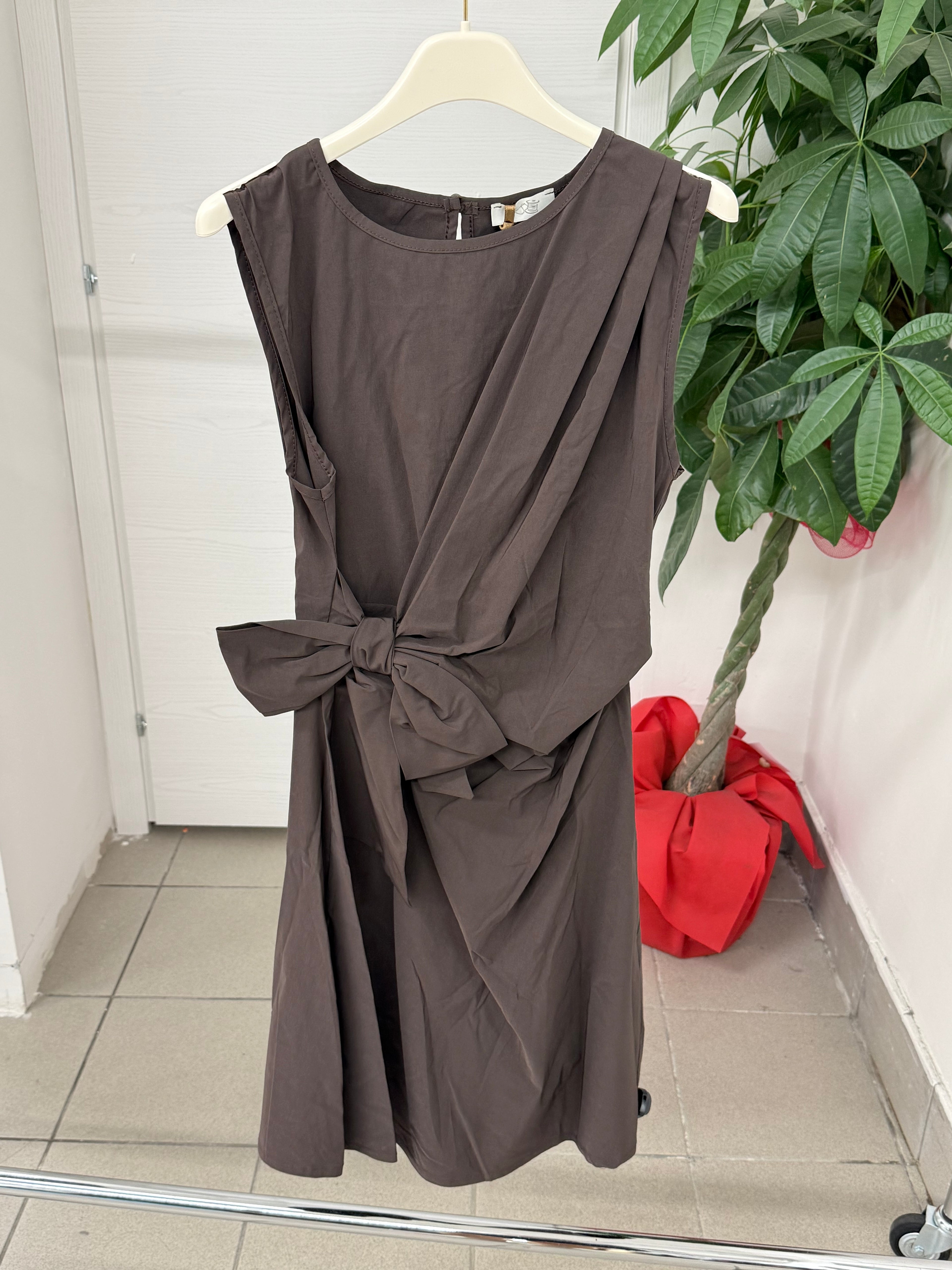 Abito Midi in Viscosa con Fiocco Laterale FGD MODA