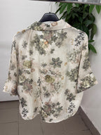 Camicia in tencel con manica corta con motivo fiorato FGD MODA