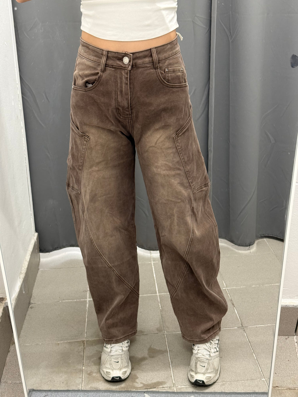 Jeans Balloon con Tasche Laterali Fino a Taglia 52 A1562 FGD MODA