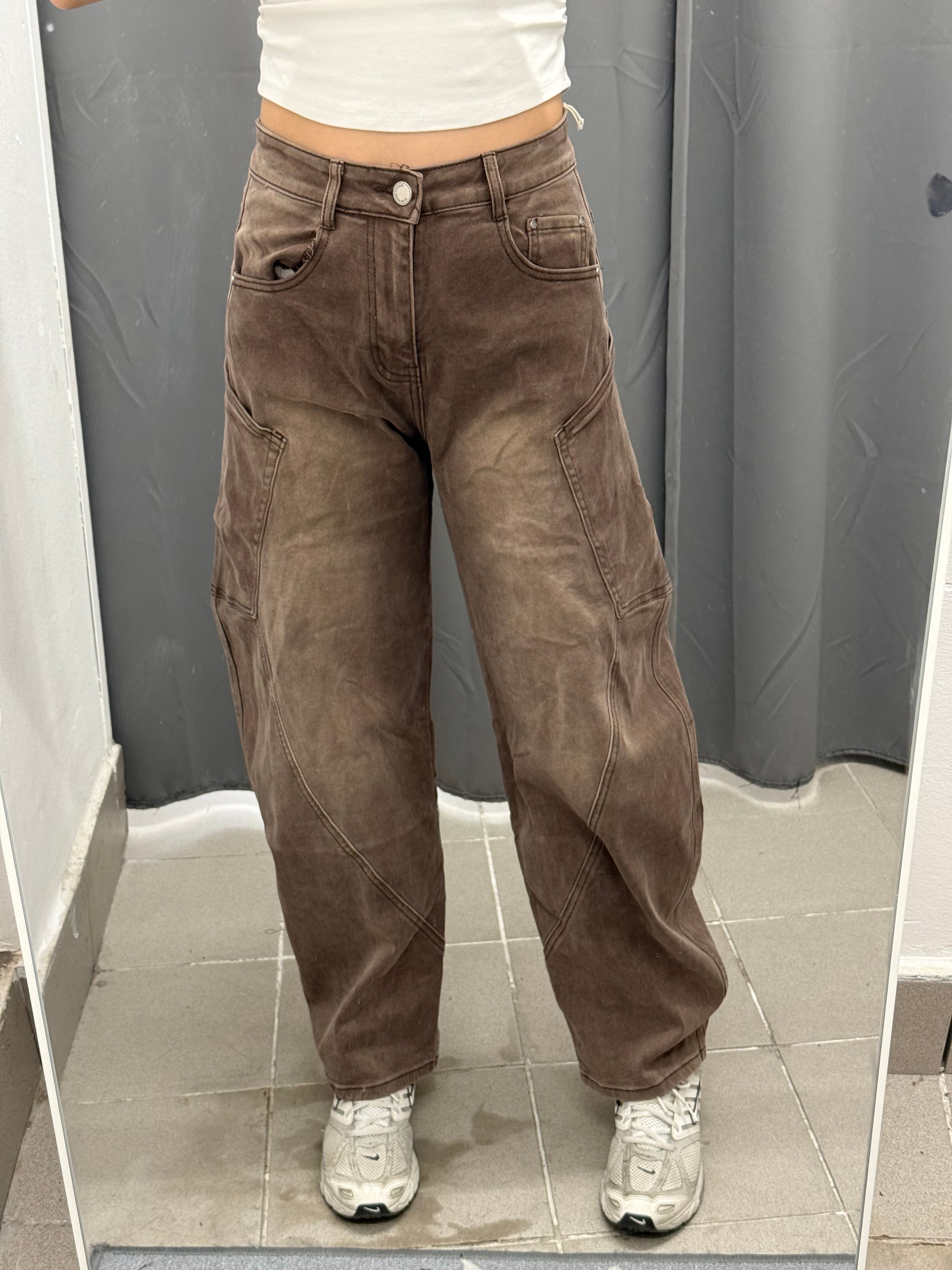 Jeans Balloon con Tasche Laterali Fino a Taglia 52 A1562 FGD MODA