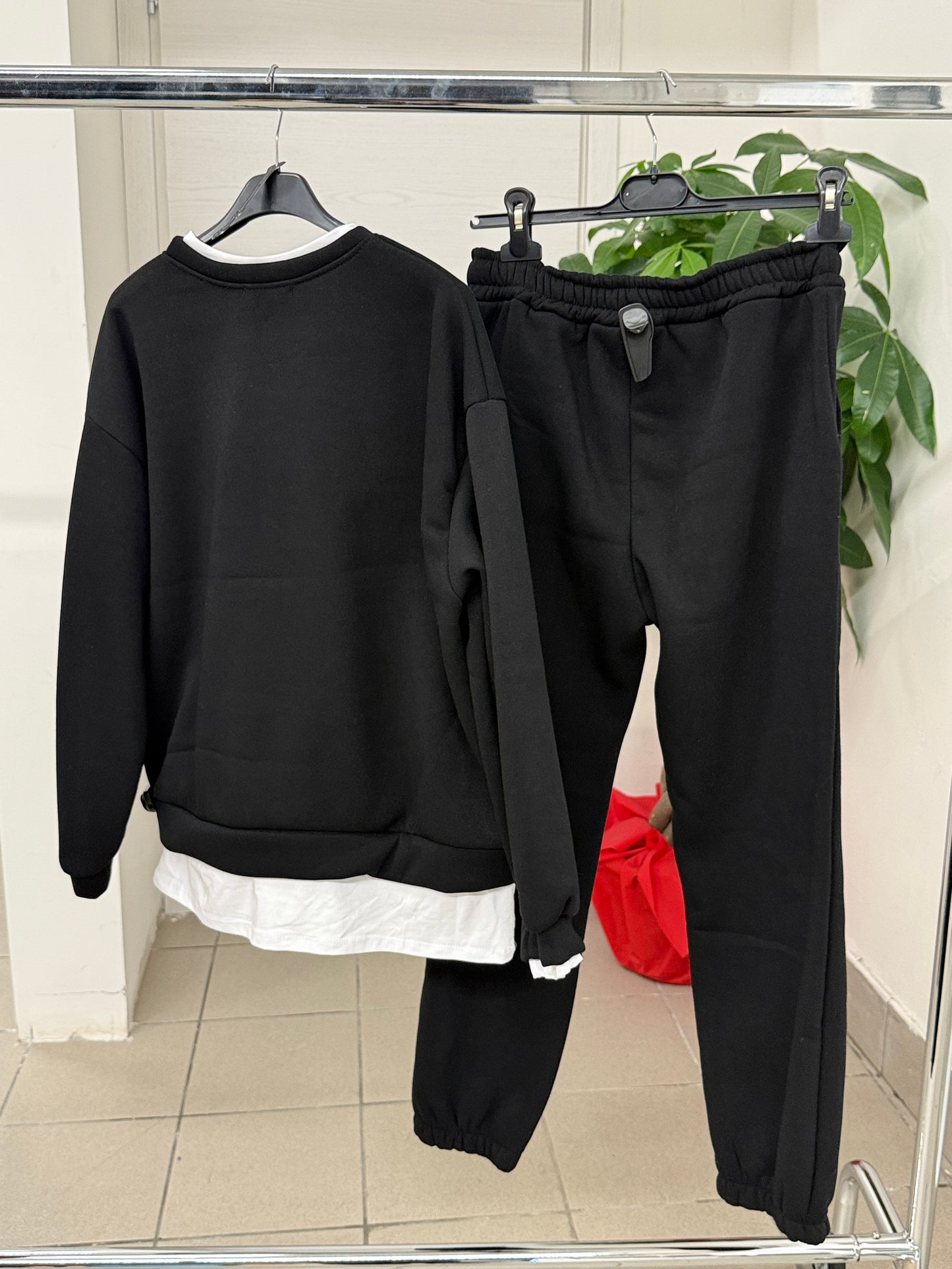 Set coordinato Felpa e Pantaloni con polsini imbottito