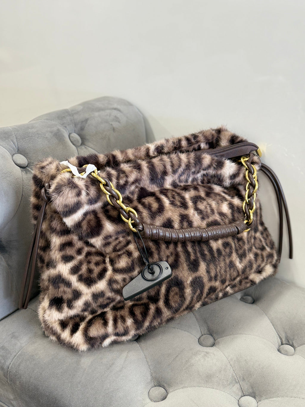 Borsa da spalla con pelliccia con tracolla FGD MODA