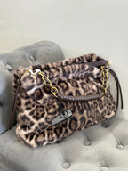 Borsa da spalla con pelliccia con tracolla FGD MODA